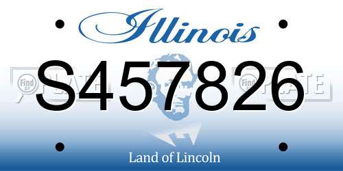 S457826 Illinois License Plate