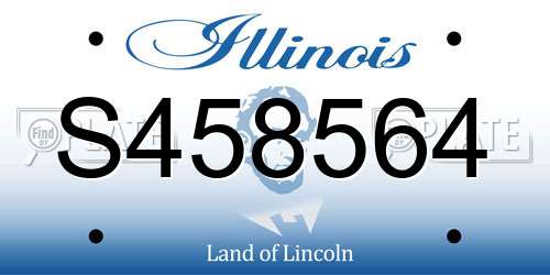 S458564 Illinois License Plate