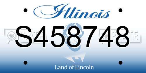 S458748 Illinois License Plate