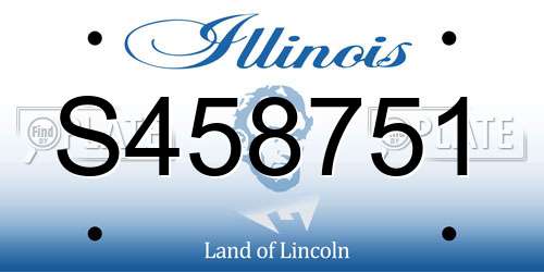 S458751 Illinois License Plate