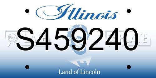 S459240 Illinois License Plate