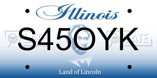 S45OYK Illinois License Plate
