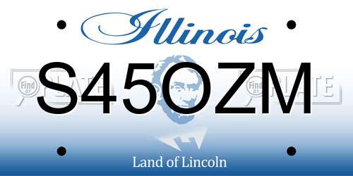 S45OZM Illinois License Plate