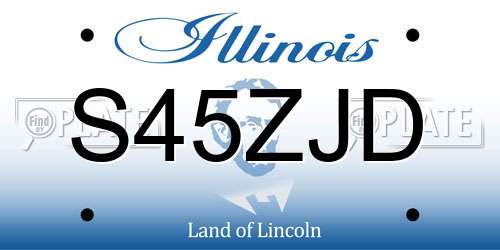 S45ZJD Illinois License Plate