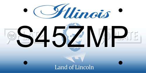 S45ZMP Illinois License Plate
