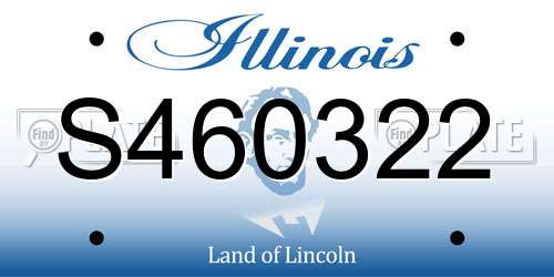 S460322 Illinois License Plate