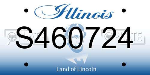 S460724 Illinois License Plate