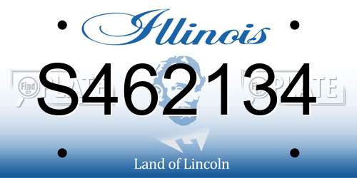 S462134 Illinois License Plate