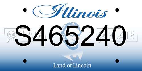 S465240 Illinois License Plate