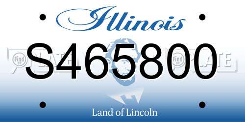 S465800 Illinois License Plate