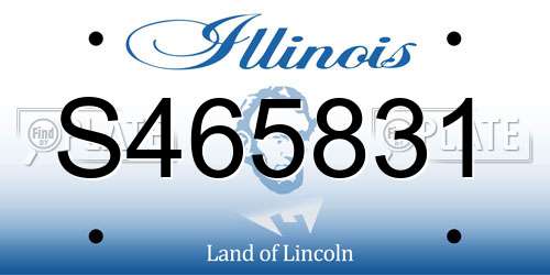 S465831 Illinois License Plate