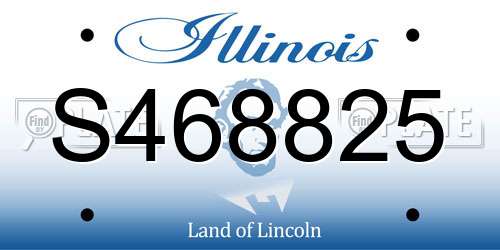 S468825 Illinois License Plate