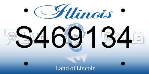 S469134 Illinois License Plate