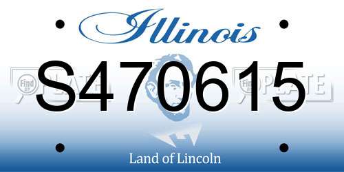 S470615 Illinois License Plate