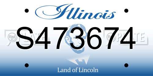 S473674 Illinois License Plate