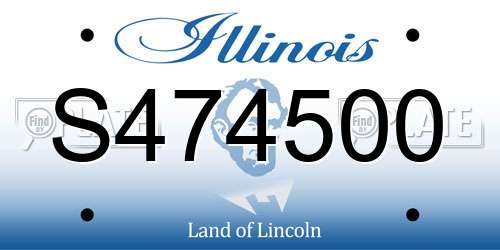 S474500 Illinois License Plate