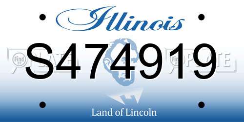 S474919 Illinois License Plate