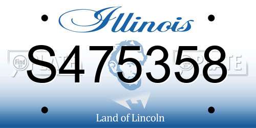 S475358 Illinois License Plate