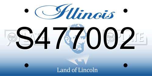 S477002 Illinois License Plate