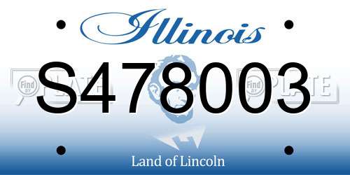 S478003 Illinois License Plate