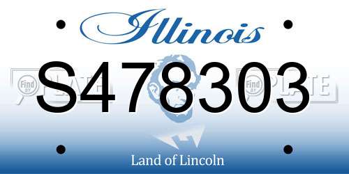S478303 Illinois License Plate