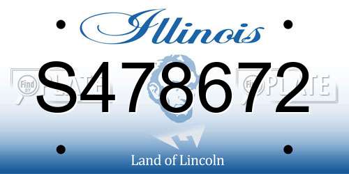 S478672 Illinois License Plate