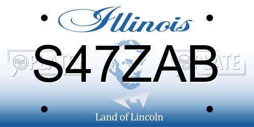 S47ZAB Illinois License Plate