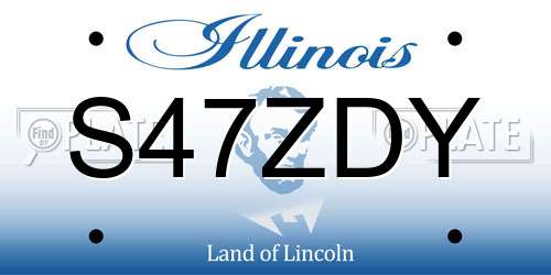 S47ZDY Illinois License Plate