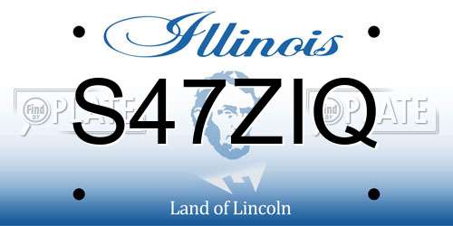 S47ZIQ Illinois License Plate