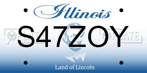 S47ZOY Illinois License Plate