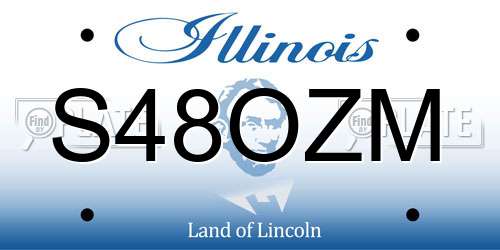 S48OZM Illinois License Plate