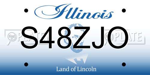 S48ZJO Illinois License Plate
