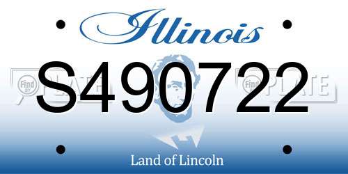 S490722 Illinois License Plate