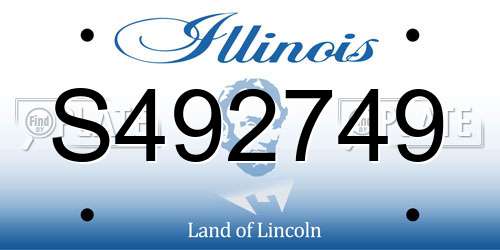 S492749 Illinois License Plate