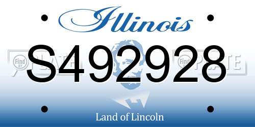 S492928 Illinois License Plate