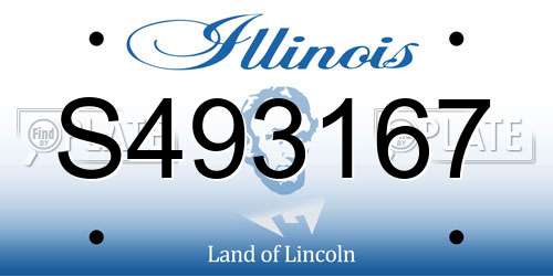 S493167 Illinois License Plate