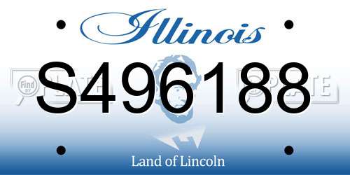 S496188 Illinois License Plate