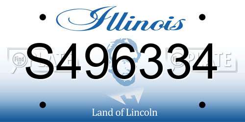 S496334 Illinois License Plate