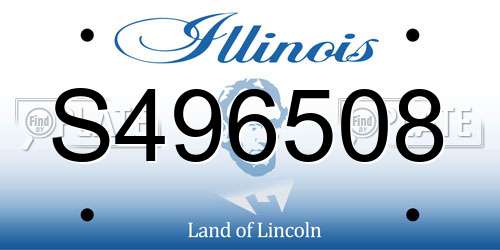 S496508 Illinois License Plate