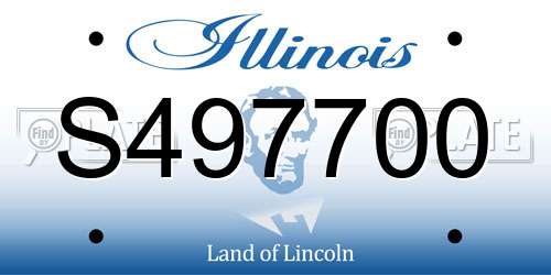 S497700 Illinois License Plate