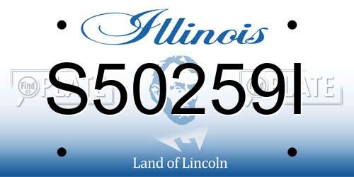 S50259I Illinois License Plate