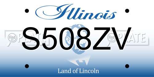 S508ZV Illinois License Plate
