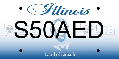 S50AED Illinois License Plate