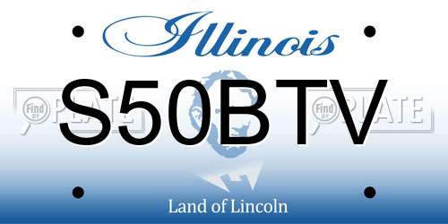 S50BTV Illinois License Plate