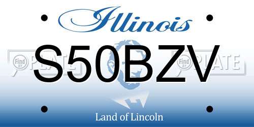 S50BZV Illinois License Plate