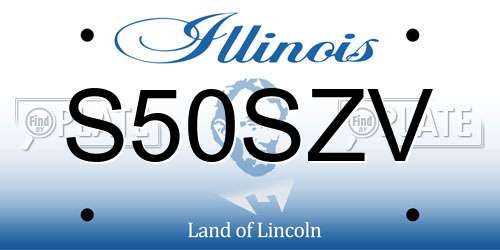 S50SZV Illinois License Plate