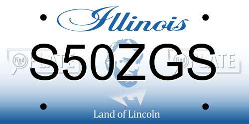 S50ZGS Illinois License Plate