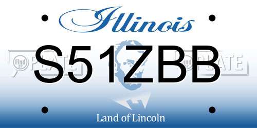 S51ZBB Illinois License Plate