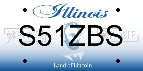 S51ZBS Illinois License Plate