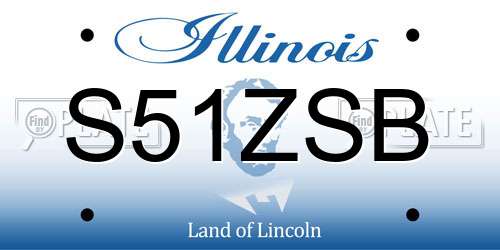 S51ZSB Illinois License Plate
